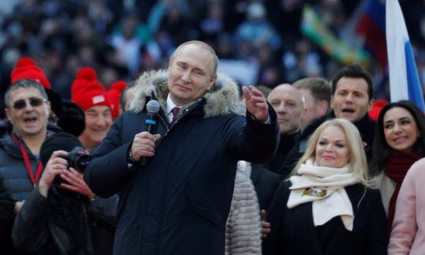 Russians forced to attend Putin’s star-studded election rally